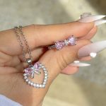 نیم ست پاپیون جواهری - Image 2